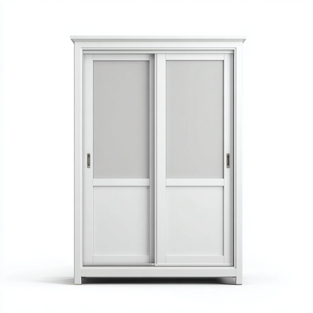Armarios madera 120x60x200 cm blanco diseño puertas correderas moderno
