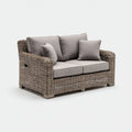 Sofás de exterior ratán 155x85x78 cm natural-gris para jardín estilo rústico