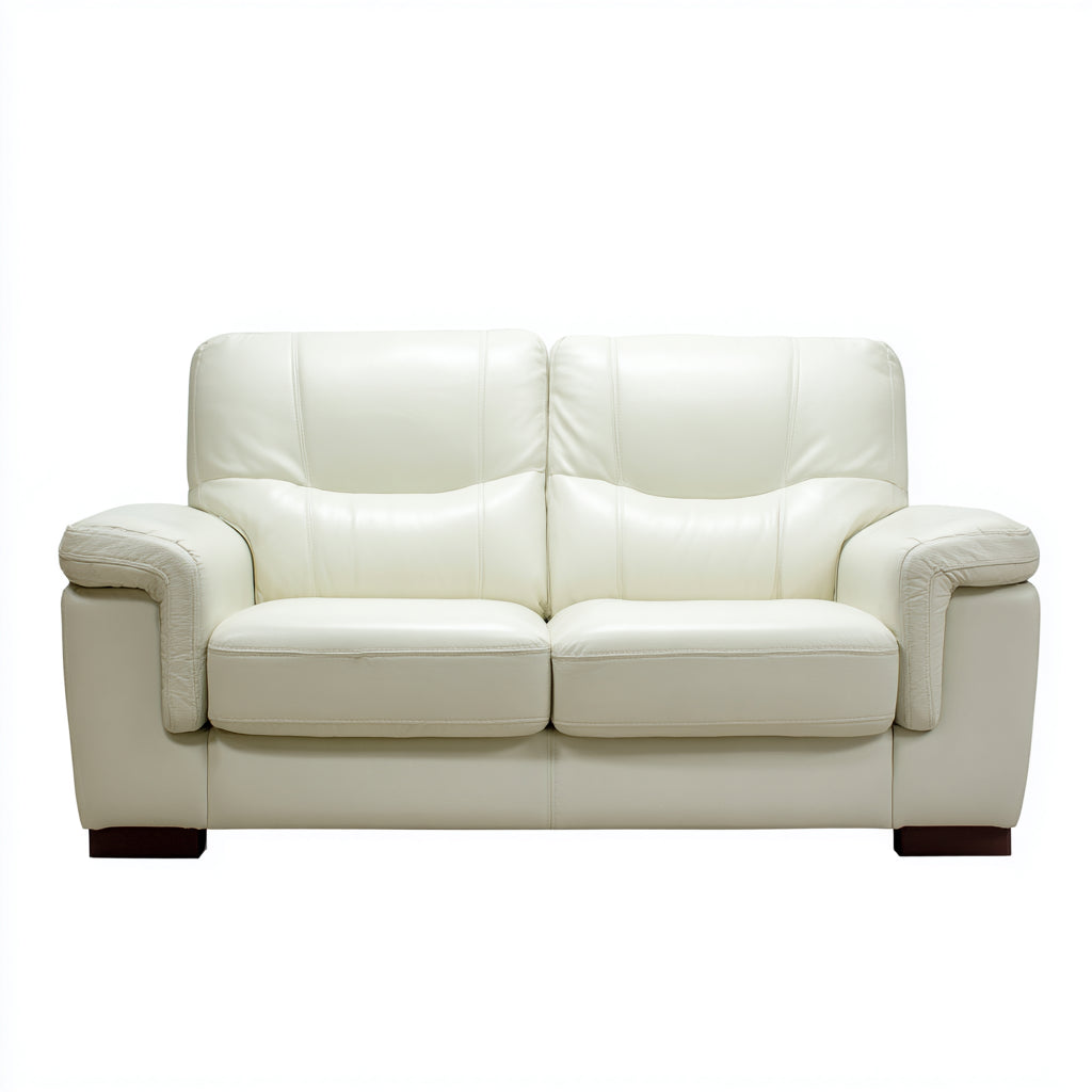 Sofás 2 plazas cuero sintético 180x90x88 cm blanco diseño clásico