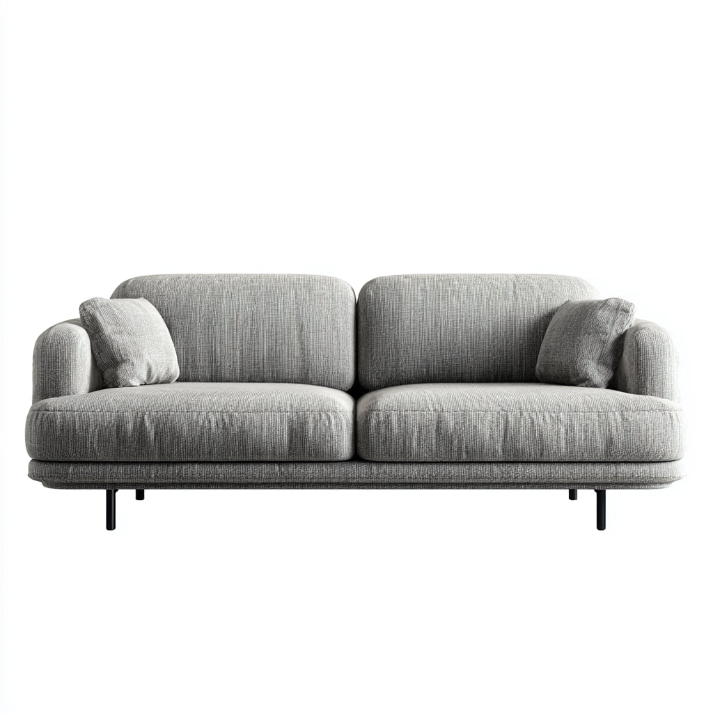 Sofás 2 plazas tela 210x92x78 cm gris diseño moderno