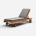 Tumbonas madera 200x68x85 cm gris-marrón respaldo ajustable