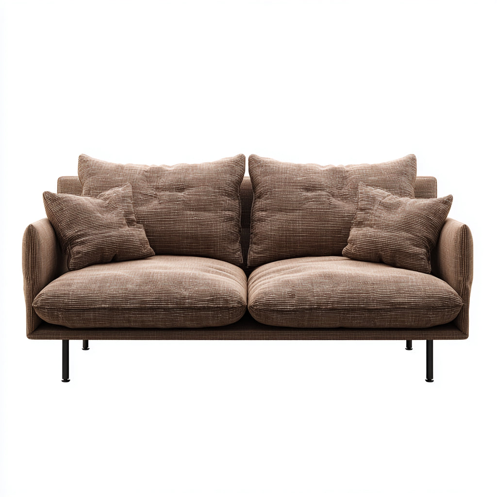 Sofás 2 plazas de tela 165x82x78cm - marrón-negro - para salón diseño moderno