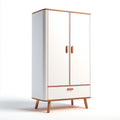 Armarios de madera 90x45x175 cm - blanco-madera natural - estilo moderno
