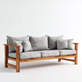 Sofás de exterior de madera 220x80x78cm - natural-gris - para jardín diseño moderno