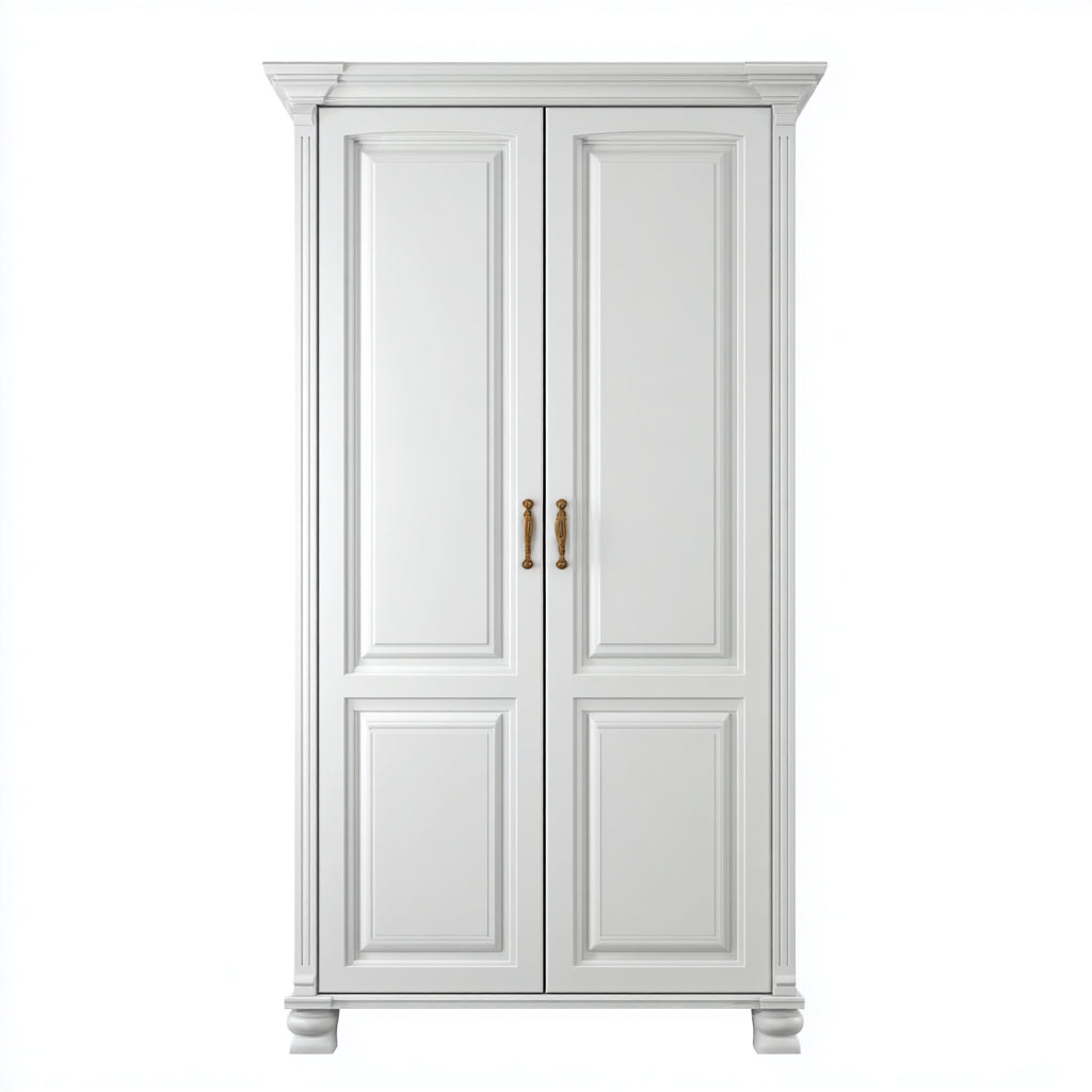 Armarios de madera 115x55x198 cm - blanco con 2 puertas - diseño clásico para dormitorio