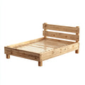 Camas dobles de madera maciza 200x160x82 cm - marrón - diseño rústico para dormitorio