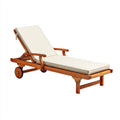 Tumbonas de madera 198x68x88cm - natural-beige - para jardín diseño reclinable