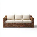 Sofás de exterior de ratán 220x82x78 cm - marrón-beige - diseño natural para jardín