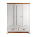Armarios de madera 135x55x185 cm - blanco-natural - para dormitorio diseño clásico
