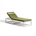 Tumbonas de metal 200x70x82cm - blanco-verde - para jardín diseño reclinable