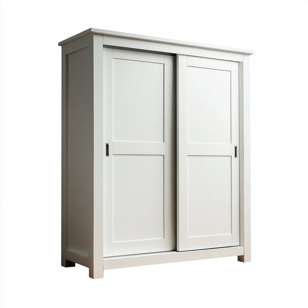 Armarios madera 140x58x190 cm blanco para dormitorio estilo clásico