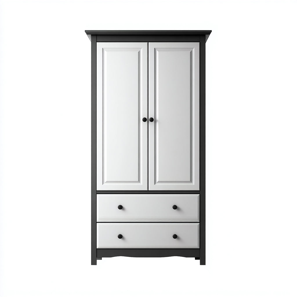 Armarios madera 90x50x180 cm blanco-negro diseño clásico