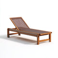 Tumbonas madera y textil 205x68x82 cm natural-marrón con ruedas para exterior estilo clásico