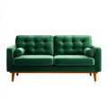 Sofás 2 plazas de tela 160x80x82cm - verde-natural - para salón diseño retro