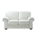 Sofás 2 plazas tapizados 155x88x84cm - blanco-marrón - para salón diseño clásico
