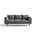 Sofás 3 plazas de tela 205x80x78cm - gris-marrón - para salón diseño moderno