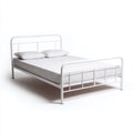 Camas dobles metal 205x145x105 cm blanco para dormitorio estilo minimalista