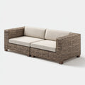 Sofás de exterior de ratán sintético 168x78x70cm - marrón-beige - para jardín diseño moderno