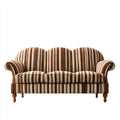 Sofás 3 plazas de tela 205x85x90cm - marrón-beige - para salón diseño clásico