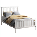 Camas dobles de madera 200x140x105 cm - blanco - diseño clásico para dormitorio