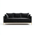 Sofás 2 plazas terciopelo 200x88x82 cm negro para salón estilo moderno
