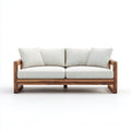 Sofás de exterior de madera 190x78x75 cm - marrón-beige - diseño natural para jardín