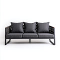Sofás de exterior metal y cuerda 190x80x78 cm gris-negro diseño moderno