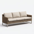 Sofás de exterior ratán y tela 210x80x78 cm marrón-beige diseño moderno