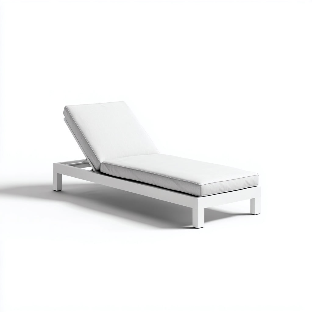 Tumbonas aluminio 198x70x82 cm blanco respaldo ajustable diseño minimalista