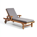 Tumbonas de madera 195x68x88cm - natural-gris - para jardín diseño reclinable