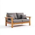 Sofás de exterior madera y tela 160x78x82 cm marrón-gris diseño moderno