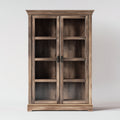Estanterías madera y vidrio 105x38x185 cm marrón para salón estilo clásico