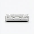 Sofás 3 plazas tela 225x90x82 cm blanco para salón estilo moderno