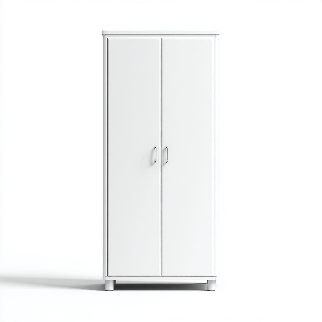 Armarios de madera 80x45x180 cm - blanco-plateado - para dormitorio diseño moderno