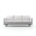Sofás 3 plazas de piel sintética 218x88x82cm blanco-negro para salón - diseño moderno con patas altas