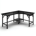 Mesas de oficina metal 150x120x75 cm negro en forma de L estilo moderno