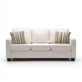 Sofás 3 plazas de tela 205x82x80cm - beige-marrón - para salón diseño moderno