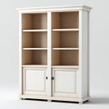 Estanterías madera 110x40x180 cm blanco diseño clásico con armario inferior