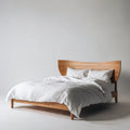 Camas dobles de madera 210x170x100 cm - natural - para dormitorio diseño nórdico