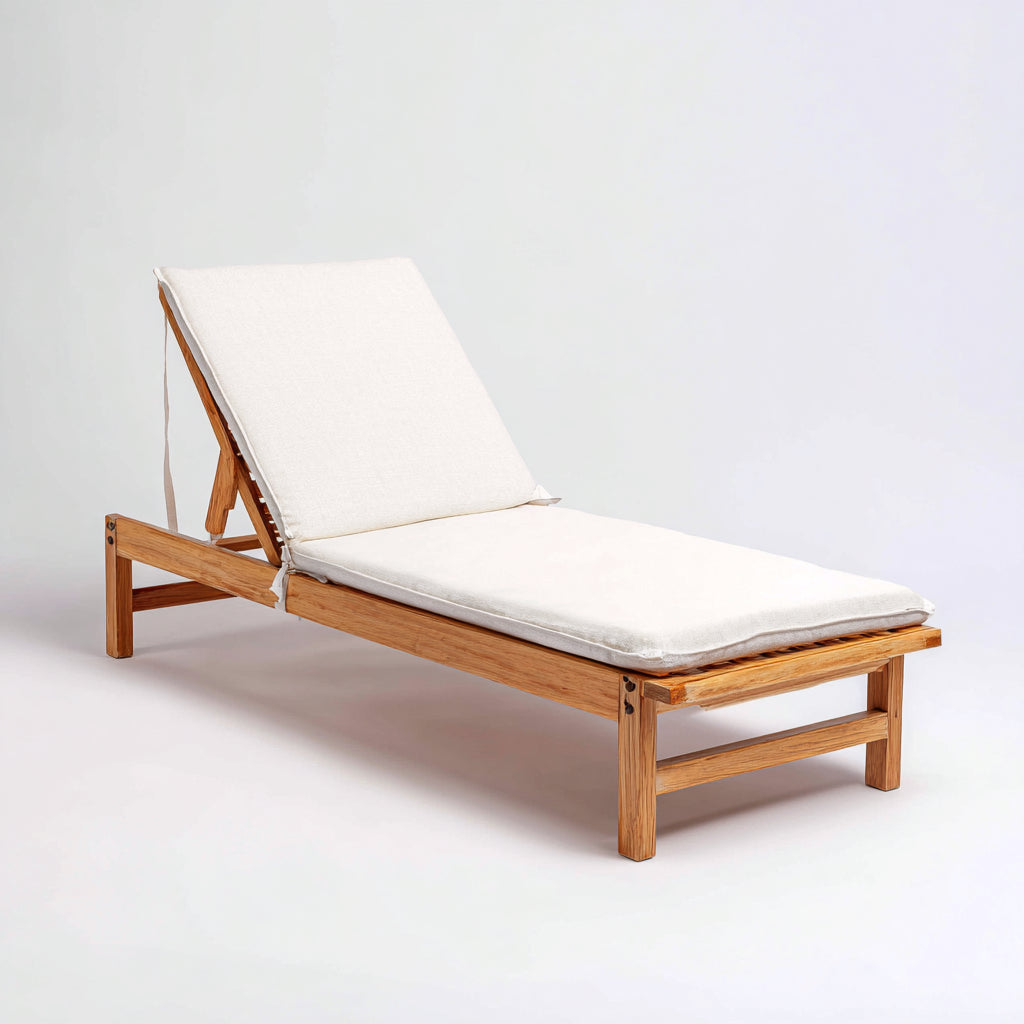Tumbonas de madera 190x65x82cm - natural-beige - para jardín diseño reclinable