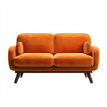 Sofás 2 plazas de tela 155x78x80cm - naranja-marrón - para salón diseño retro