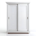 Armarios madera 130x60x200 cm blanco diseño clásico puertas correderas