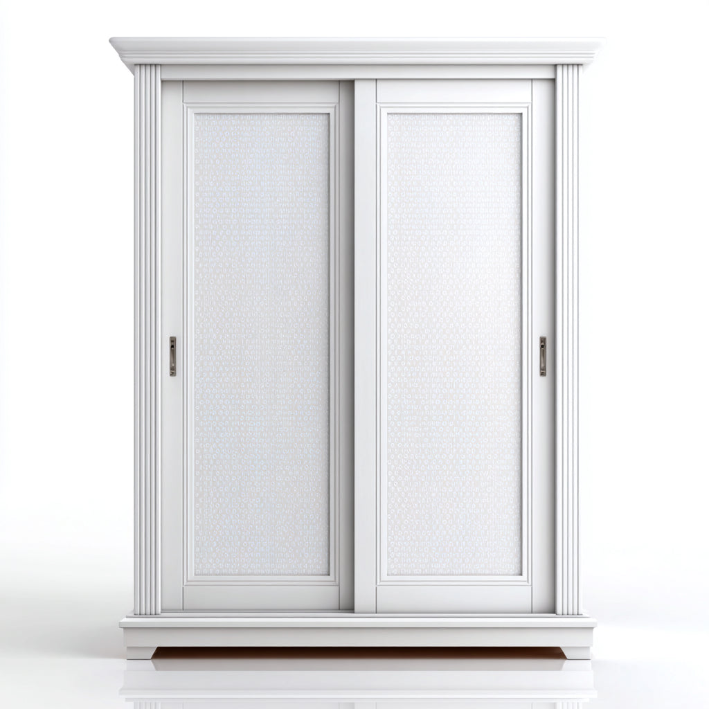 Armarios madera 130x60x200 cm blanco diseño clásico puertas correderas