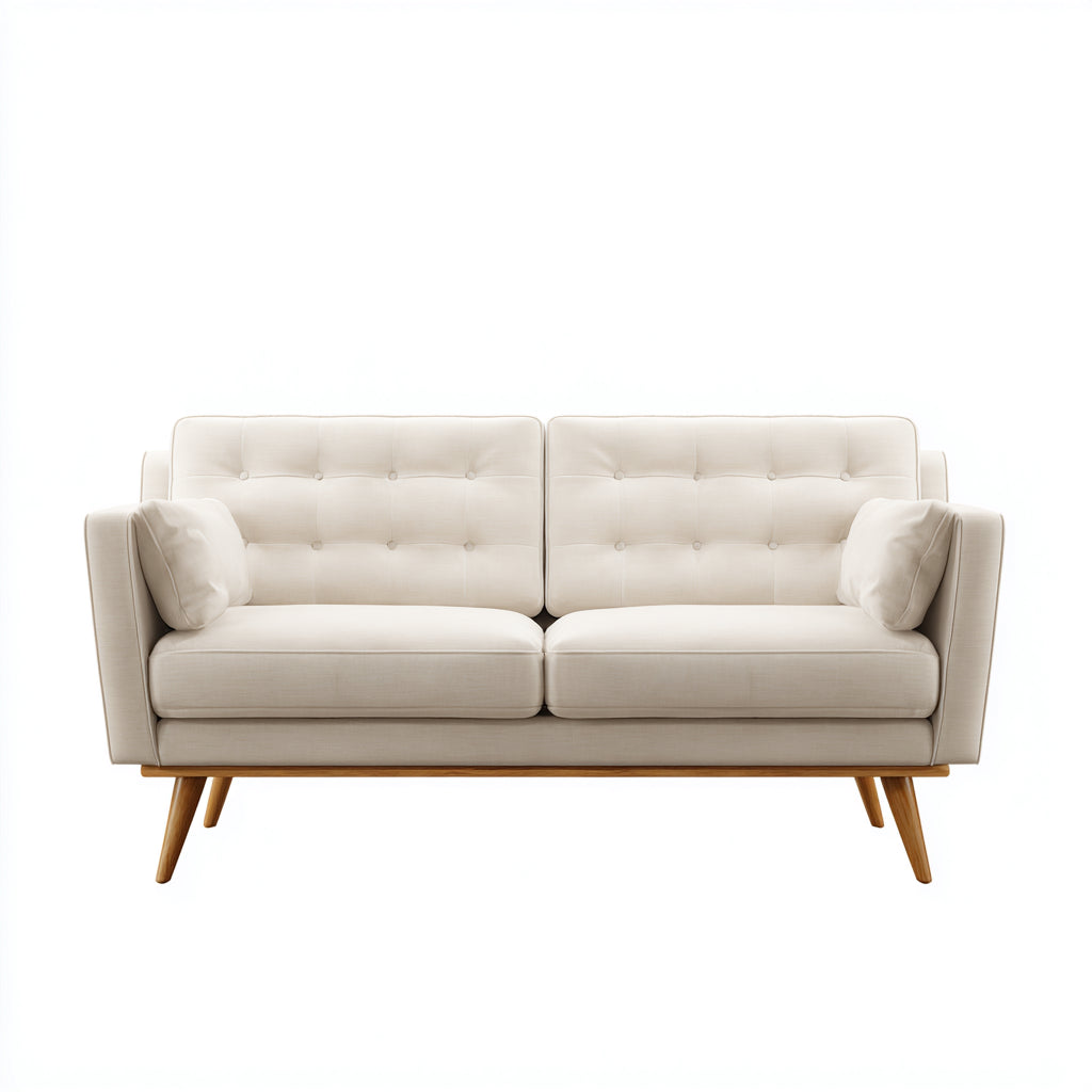 Sofás 2 plazas de tela 168x80x82cm - beige-natural - para salón diseño nórdico