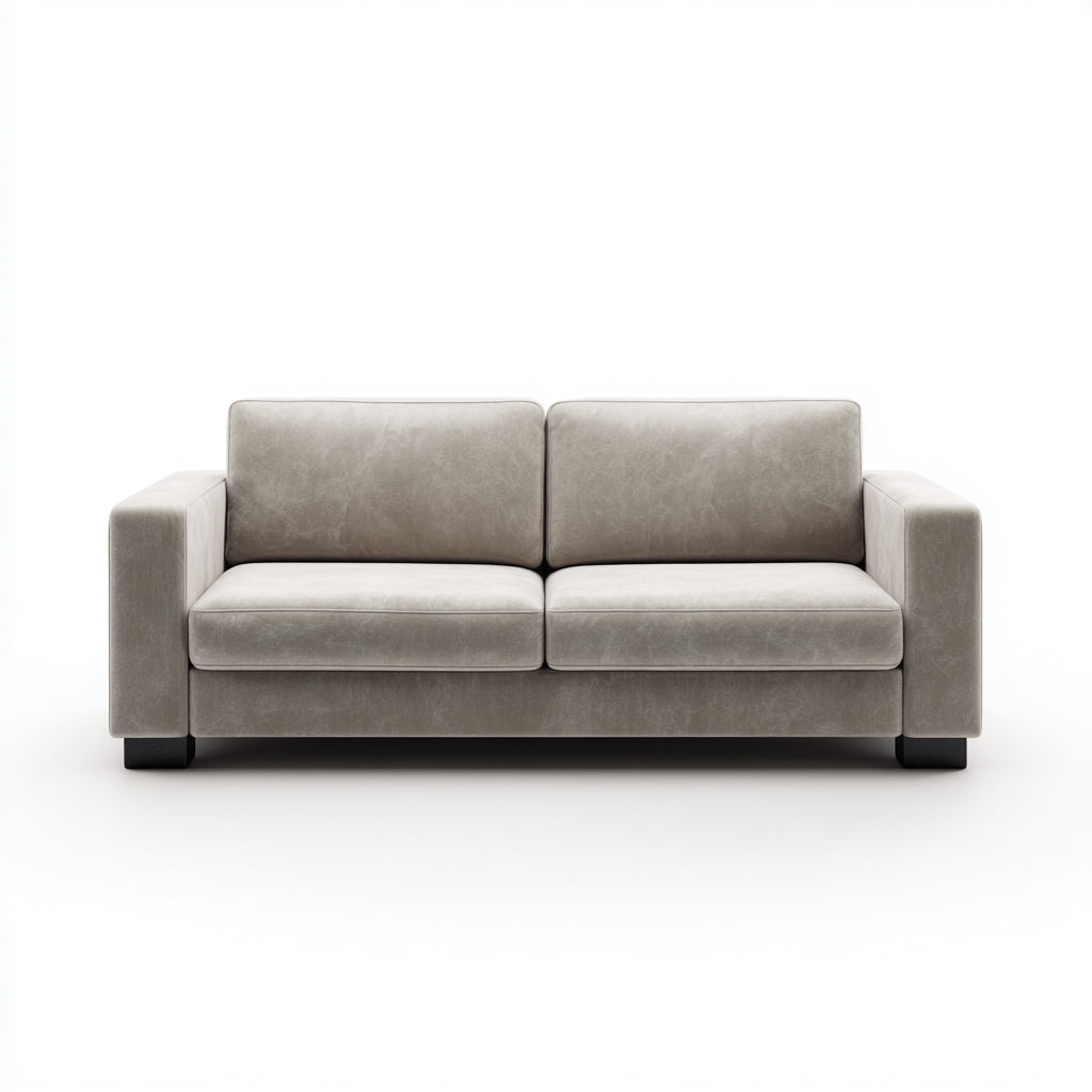 Sofás 2 plazas de piel sintética 170x86x78cm gris-negro para salón - diseño moderno con brazos rectos