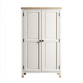Armarios de madera 90x50x180 cm - blanco-marrón - estilo rústico para dormitorio