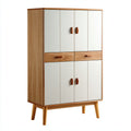 Armarios de madera 95x42x170 cm - blanco-madera natural - estilo moderno