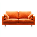 Sofás 2 plazas tela 190x90x80 cm naranja diseño moderno