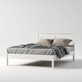 Camas dobles madera 205x155x110 cm blanco para dormitorio estilo minimalista