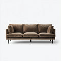 Sofás 3 plazas de tela 210x82x78cm - marrón-negro - para salón diseño moderno
